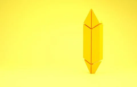Yellow Magic stone icon isolated on yellow background. Fantasy crystal. Jewel Illustrazione stock