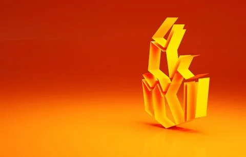 Yellow Magic stone icon isolated on orange background. Fantasy crystal. Jewelry Stock Illustration