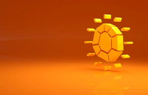 Yellow Magic stone icon isolated on orange background. Fantasy crystal. Jewelry Stock Illustration