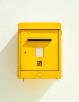 Yellow mail box Stock Photos