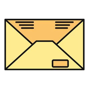 Yellow mail envelope receiving a new message or email Ilustração Stock