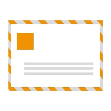 Yellow mail envelope , vector illustration Stock Illustration