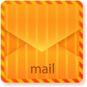 Yellow Mail Icon, Vector Illustration Illustrazione stock