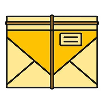 Yellow mail package delivery sending correspondence concept Stockillustratie