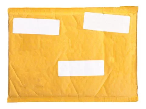 Yellow mailing envelope Stock Photos