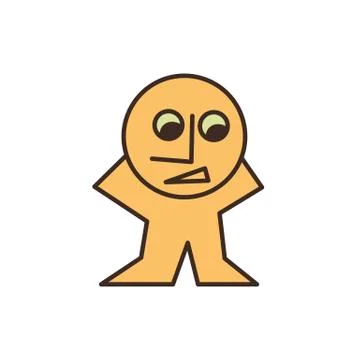 Yellow man looking down Stock Illustration