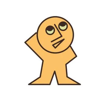 Yellow man looking up Illustrazione stock