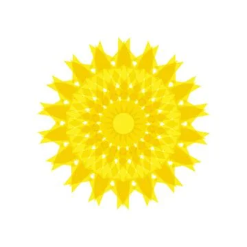 YELLOW MANDALA GEOMETRIC (2) Stock Illustration