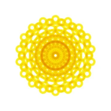 YELLOW MANDALA GEOMETRIC (4) Stock Illustration