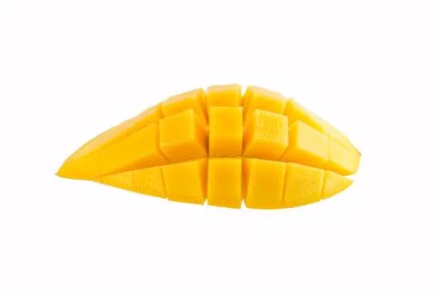 Yellow mango isolated on white background 스톡 사진