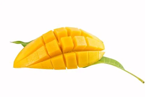 Yellow mango isolated on white background Foto stock