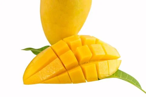 Yellow mango isolated on white background Stock Photos
