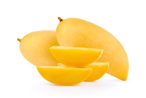 Yellow mango isolated on white background Stock Photos