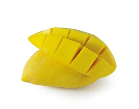 Yellow mango isolated on white Stock Photos