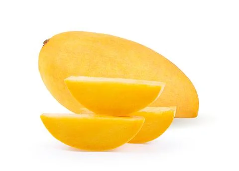 Yellow mango on white background Stock Photos
