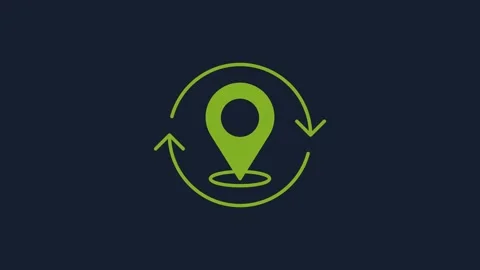 Yellow Map pin icon isolated on blue background. Navigation, pointer, location Video stock 231519554