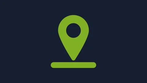 Yellow Map pin icon isolated on blue background. Navigation, pointer, location Stock Footage 232036565