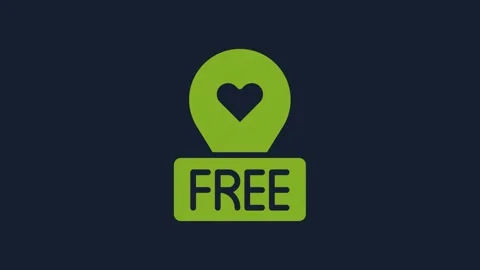 Yellow Map pointer with heart icon isolated on blue background. Valentines day Video stock 232262238