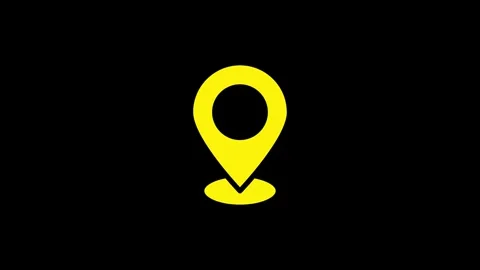 Yellow map pointer icon isolated white background for navigation and location  Stock Footage 340022713