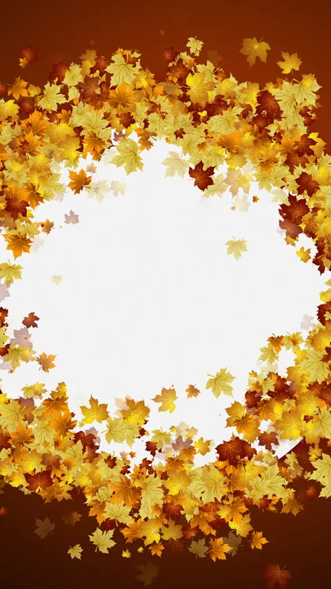 Yellow maple leaves in a round frame for text on a dark autumn background. Stock Footage 284102071