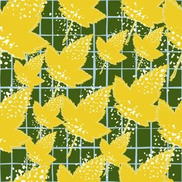 Yellow maple leaves seamless pattern. Autumn leaf wallpaper. Stockillustratie