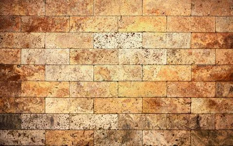 Yellow marble wall, tiles in rectangle background. Stock Photos