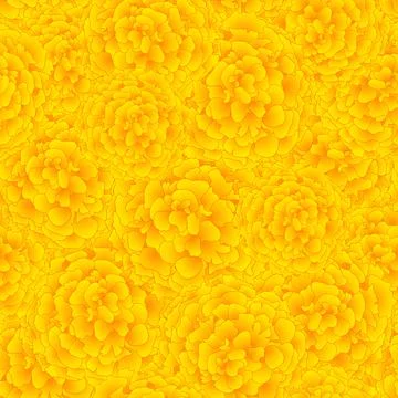 Yellow Marigold Seamless Background. Stock Illustration