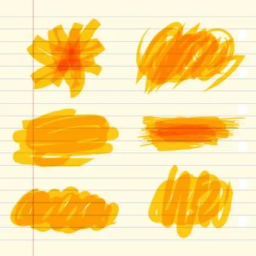Yellow marker scribbles Illustrazione stock