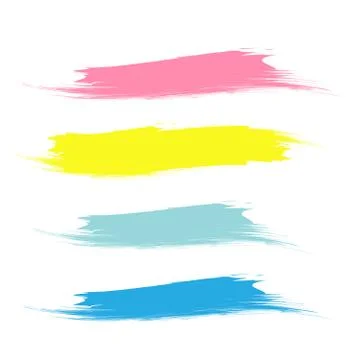Yellow marker text selection. Yellow watercolor hand drawn highlight Stock Illustration