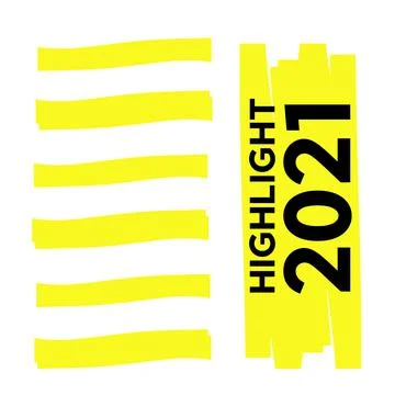 Yellow marker text selection. Yellow watercolor hand drawn highlight Stock Illustration