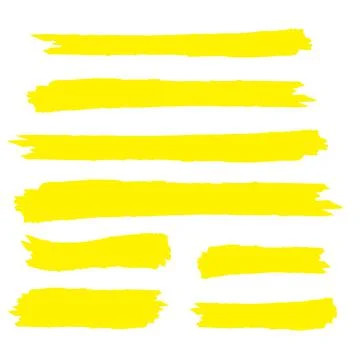 Yellow marker text selection. Yellow watercolor hand drawn highlight Stock Illustration