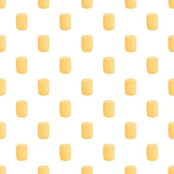 Yellow marshmallow candy seamless pattern background Stock Illustration
