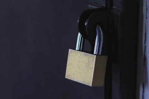 Yellow master key door lock for security Stock Photos