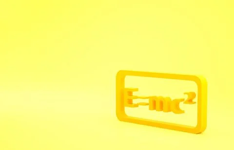 Yellow Math system of equation solution icon isolated on yellow background. E Illustrazione stock