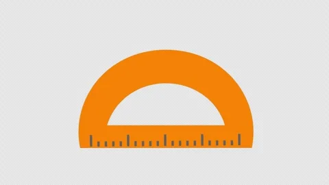 A yellow mathematic Protractor ruler with grey lines icon concept loop anim.. Stock Footage 266094526