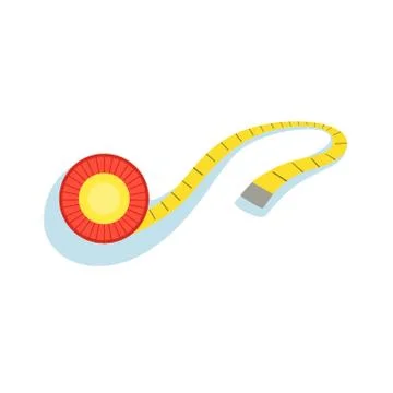 Yellow Measuring Tape For Checking The Distance And Monitoring Shape Improvement Stock Illustration