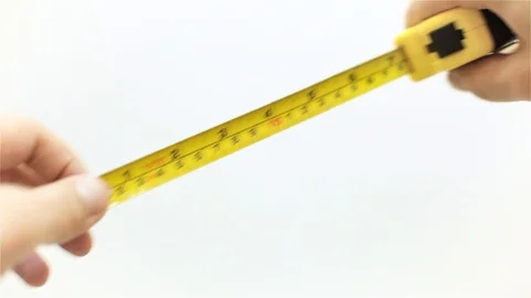 Yellow measuring tape Stock Footage 97840666