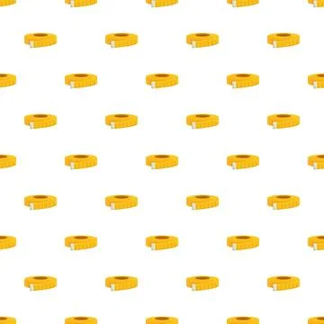Yellow measuring tape seamless pattern for design Stock Illustration