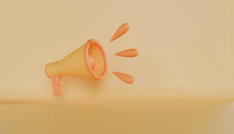 Yellow megaphone cartoon style copy space text Stock Illustration