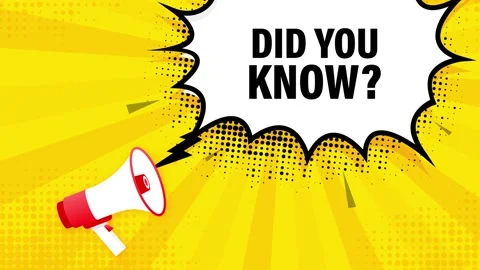Yellow megaphone with Did you know. Motion graphics. Stock-Footage 152829287