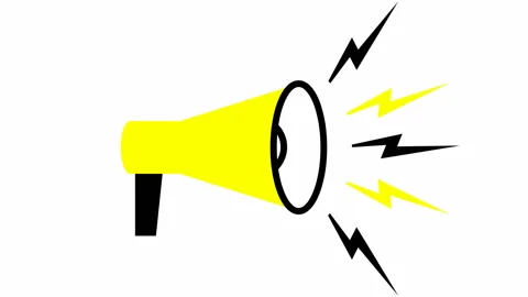Yellow megaphone white 4 Stock Footage 149880594