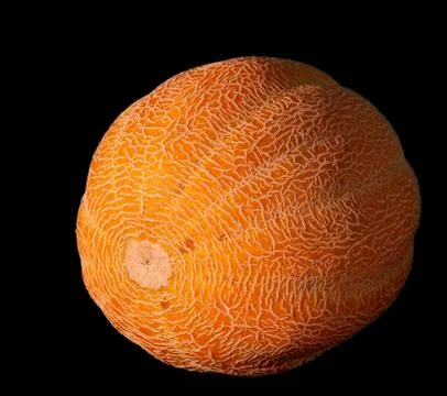 Yellow melon on black background Stock Photos