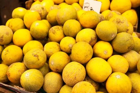 Yellow Melon Counter Stock Photos