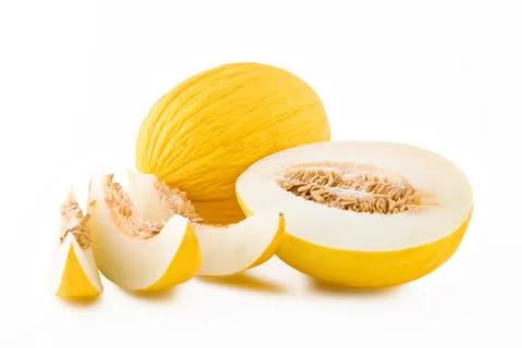 Yellow melon fruit Stock Photos