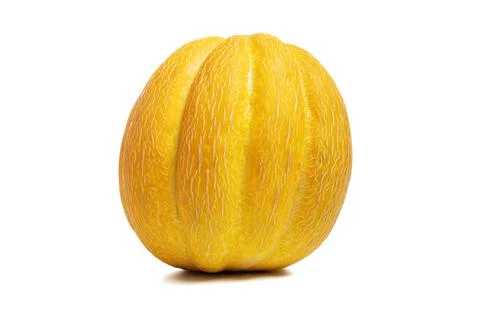 Yellow melon isolated on white background. Yellow melon or cantaloupe melon Stock Photos
