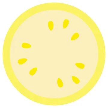 Yellow Melon Slice Isolated On White Background. Stock Illustration