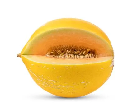 Yellow melon on white background Stock Photos
