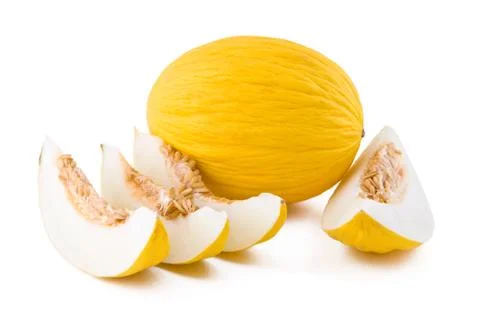 Yellow melon on white Stock Photos