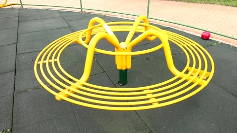 Yellow Merry Go Round Stock Footage 166966700