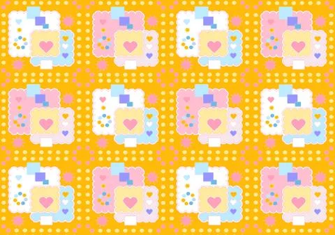 Yellow merry seamless background Stock Illustration
